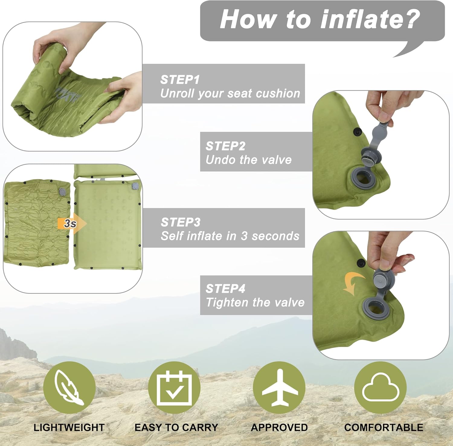 2 Pieces Inflatable Seat Cushion - Mydays