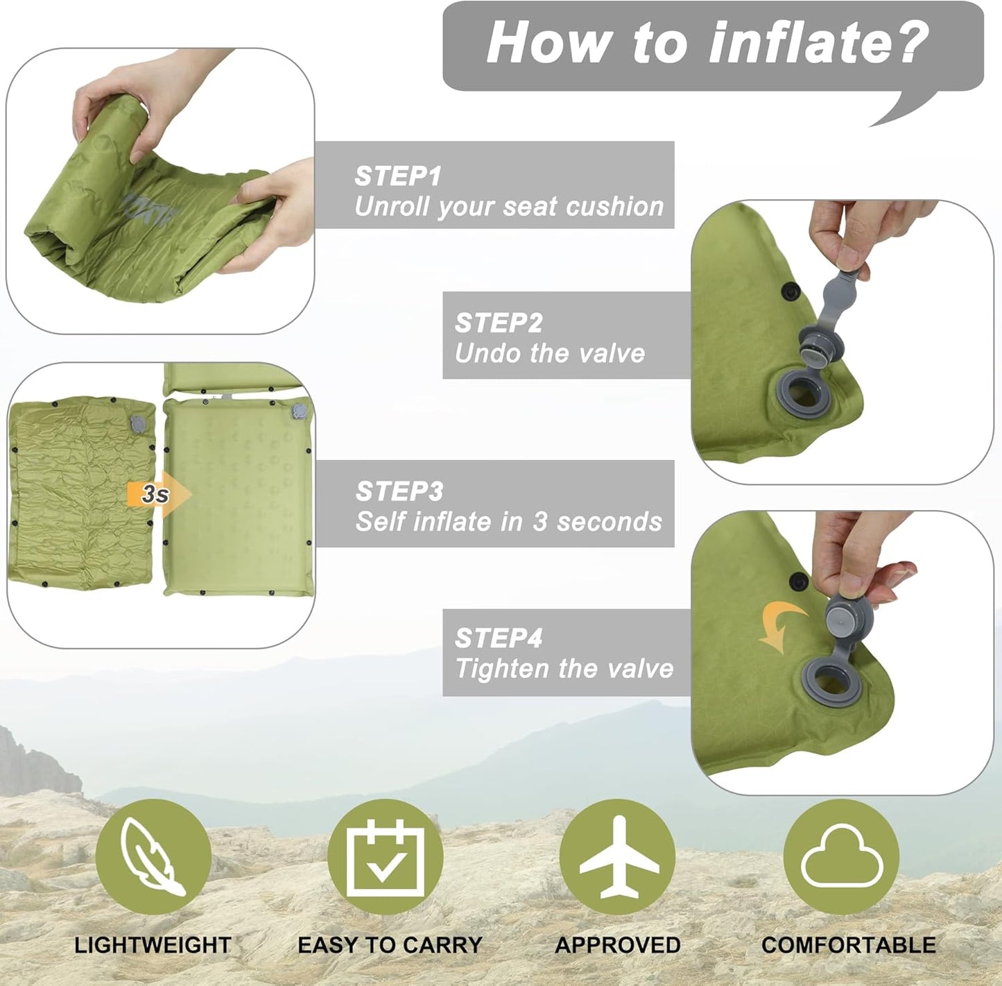 2 Pieces Inflatable Seat Cushion - Mydays