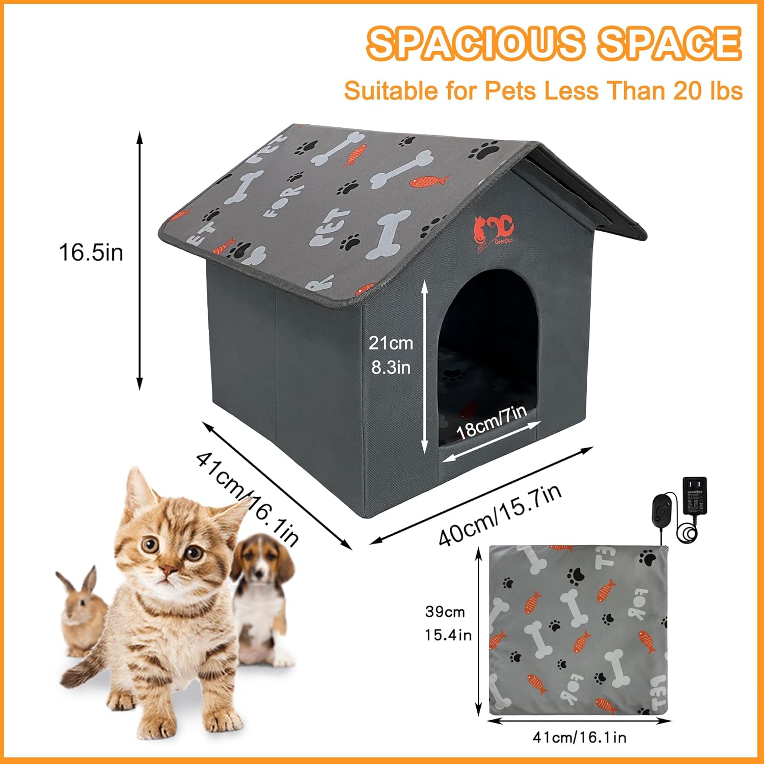Heated Pet House for Cats & Small Dogs - Mydays