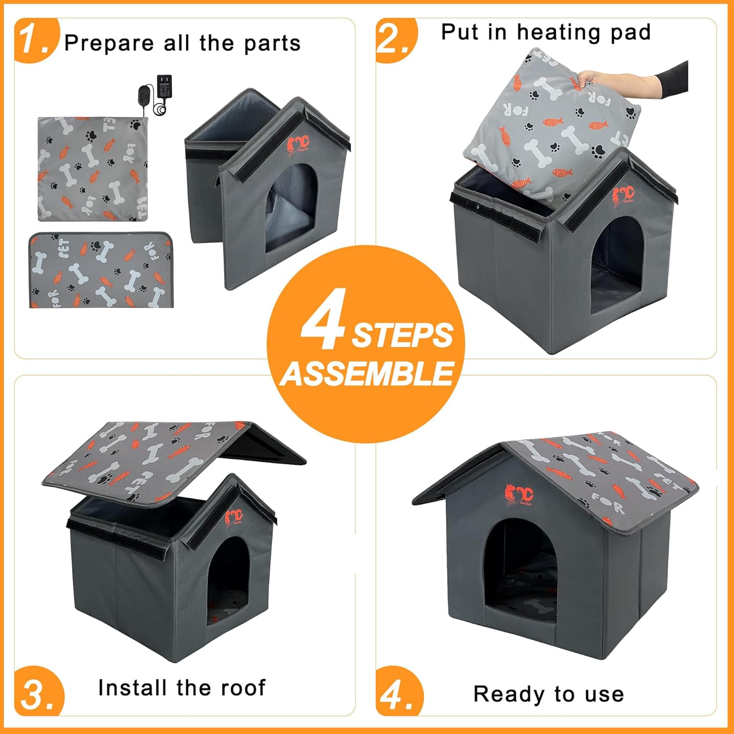 Heated Pet House for Cats & Small Dogs - Mydays