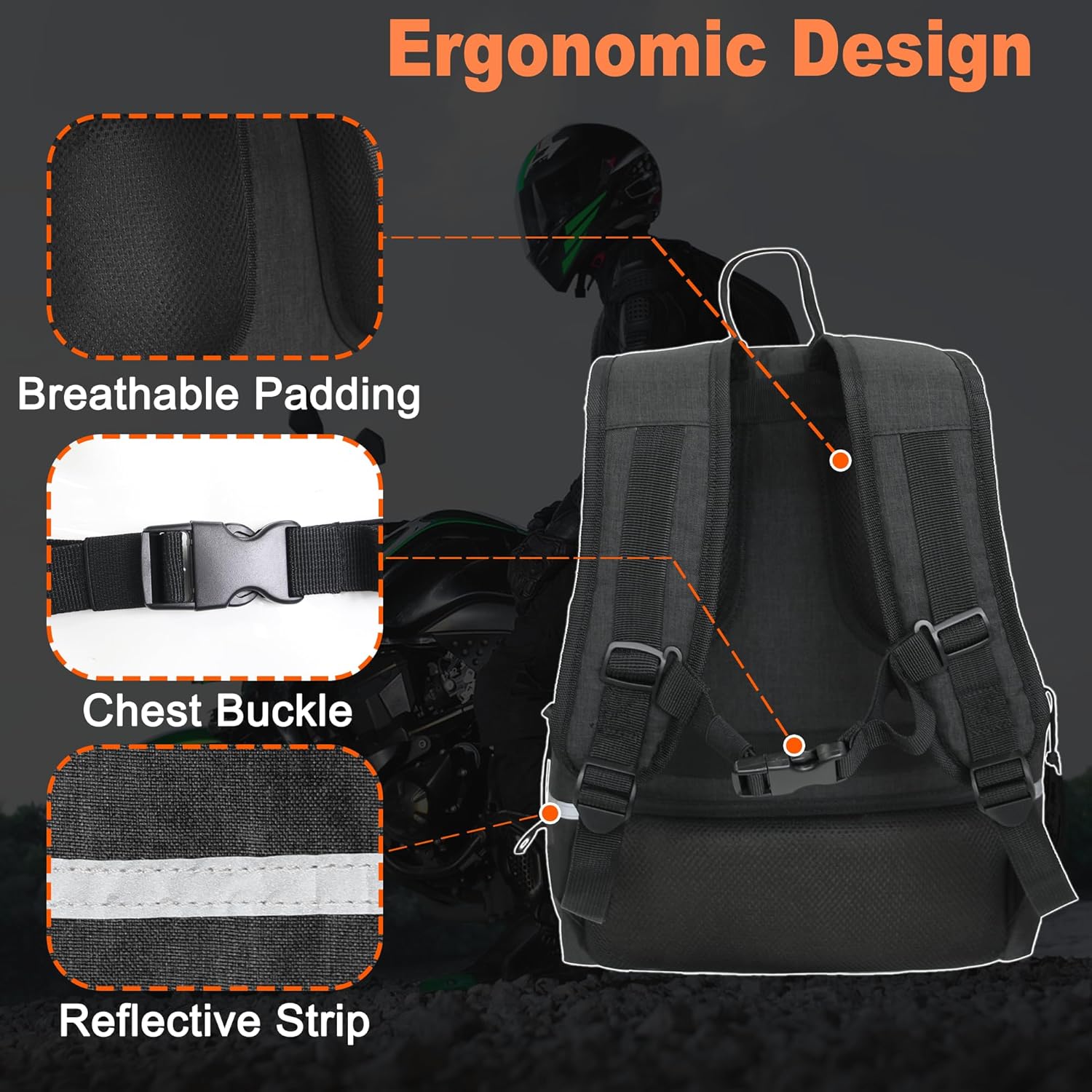 Large Capacity Motorcycle Backpack - Mydays