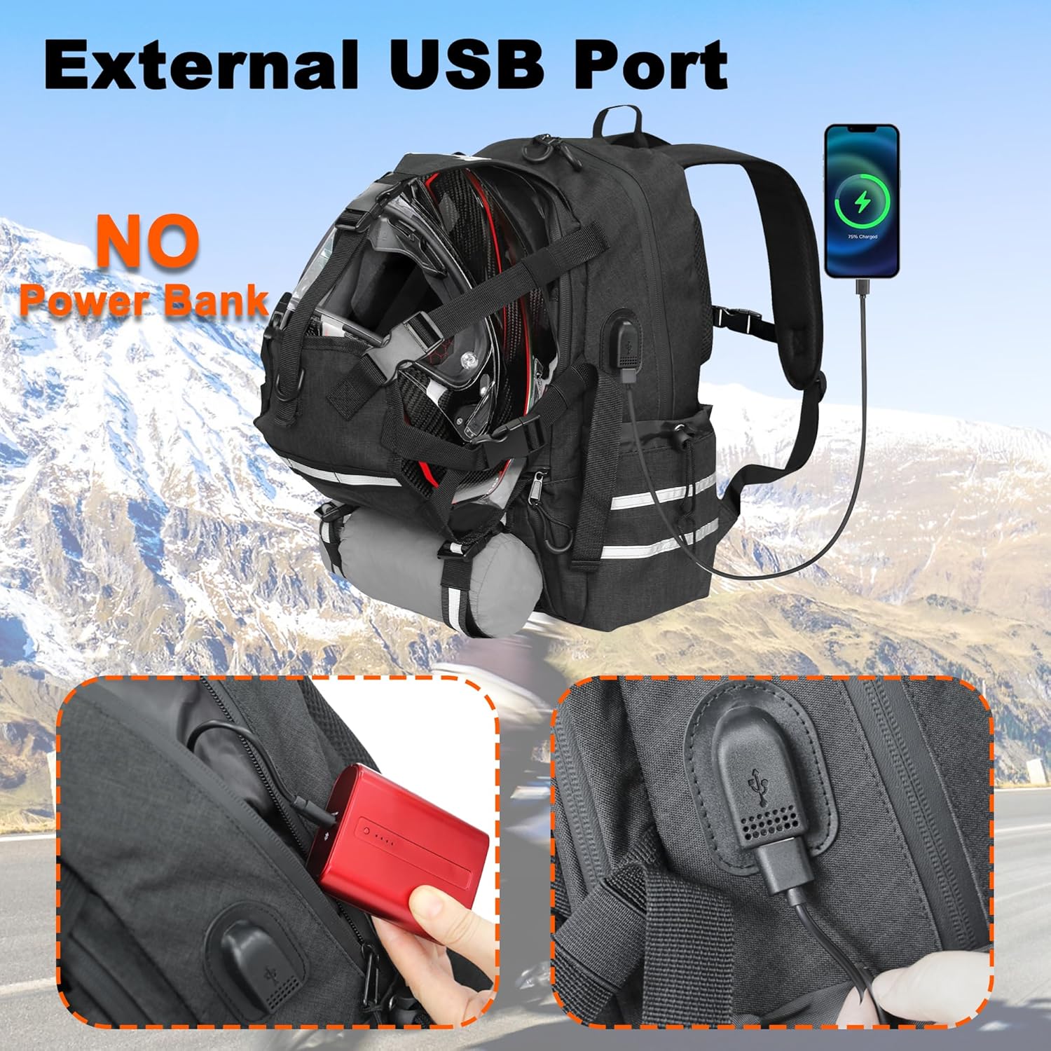 Large Capacity Motorcycle Backpack - Mydays