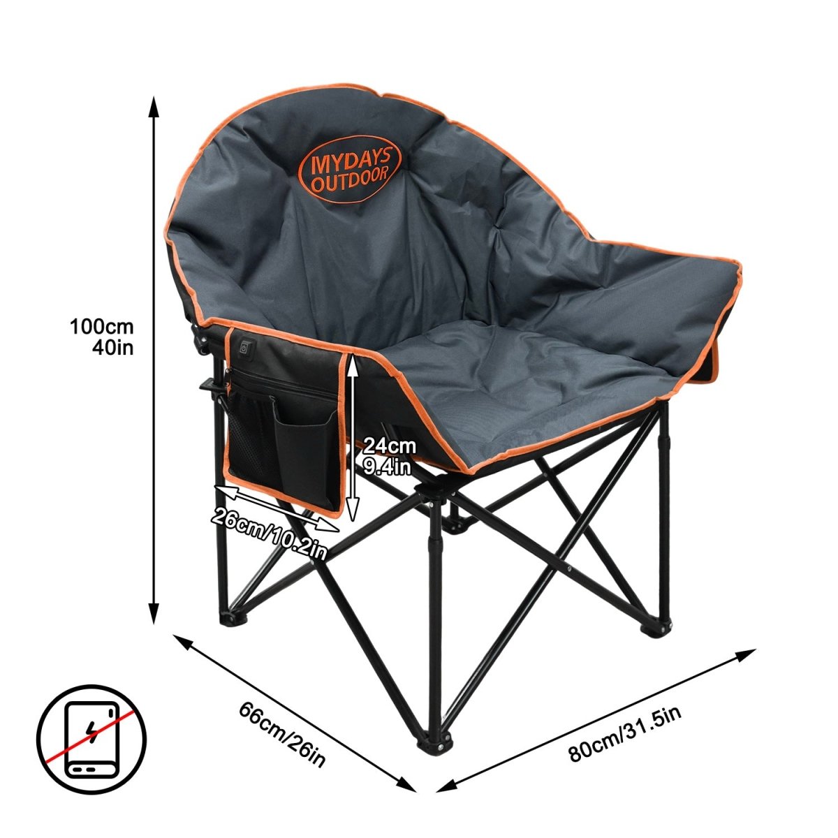 Oversized Heated Camping Chair - Mydays