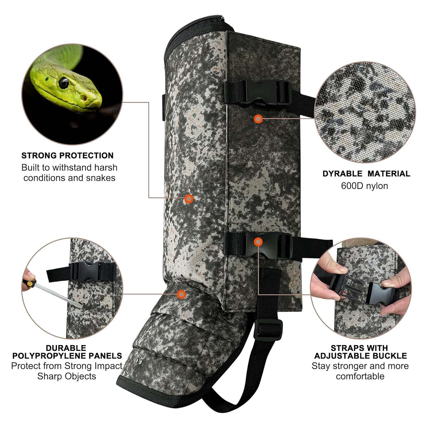 Snake Gaiters Leg Guards - Camo - Mydays