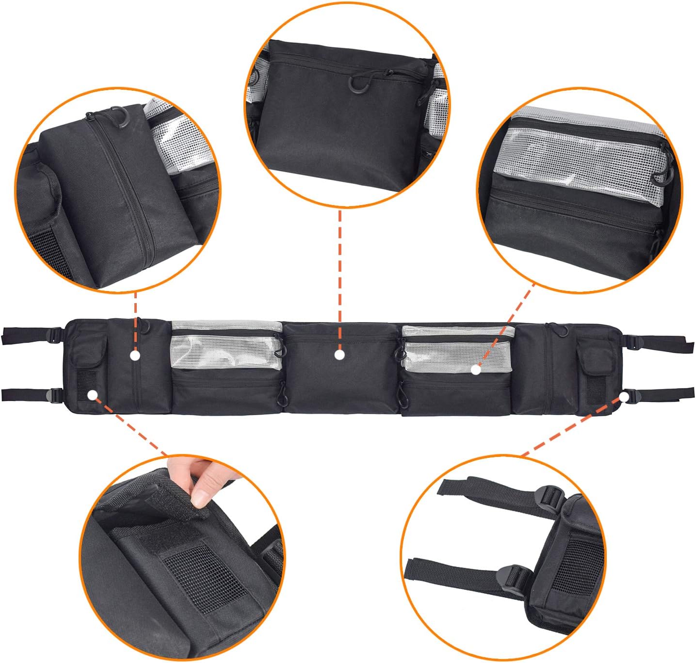 UTV Roll Cage Organizer Case Storage Gear Bags - Mydays