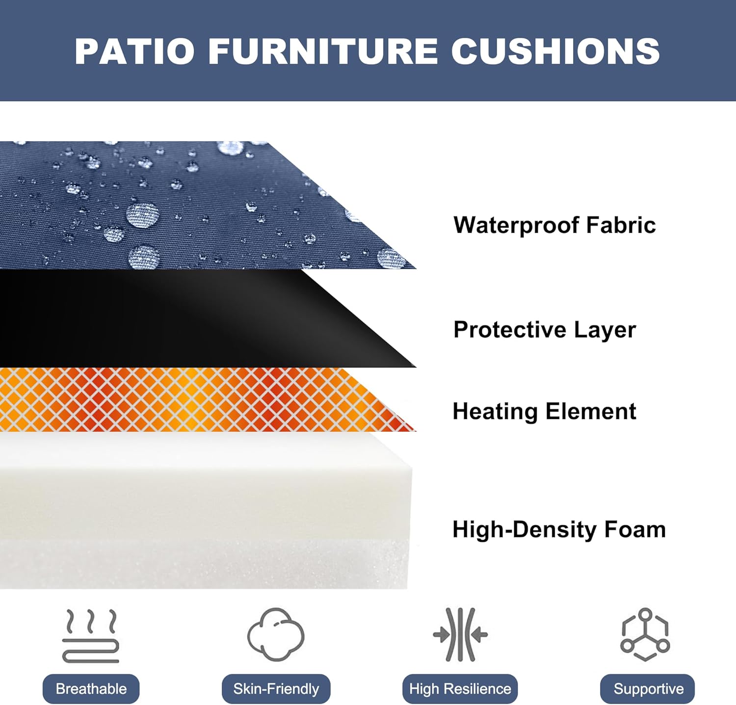 Waterproof Patio Seat Cushion - Mydays