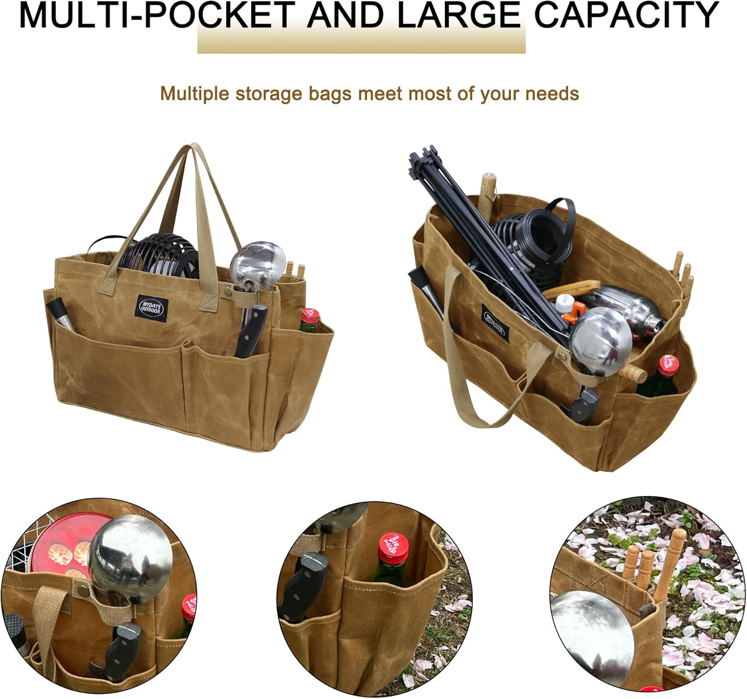 Waxed Canvas Camping Tool Storage Bag - Mydays